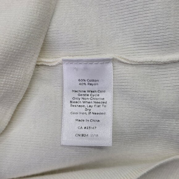 Talbots Sweater Womens M White Black Boat Neck 3/4 Sleeve Cotton Rayon Timeless - Picture 10 of 10